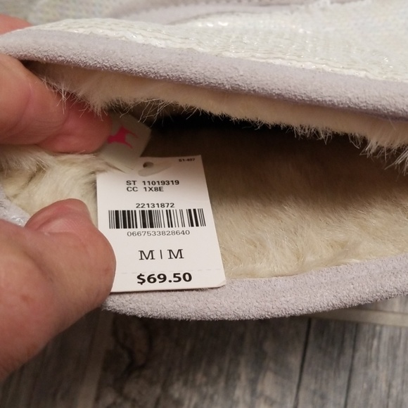 Victoria's Secret PINK Sequin Fur Booties Soes - Picture 6 of 7